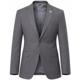 Resim Plus Scorpion Erkek Mono Yaka Tek Düğmeli Çift Yırtmaçlı Blazer Ceket Premium Dokuma Kumaş, 8 Renk Gri 