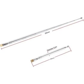 Resim Motorobit Teleskopik Çubuk Anten 200 mm 