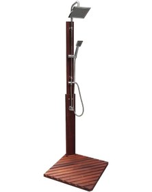 Resim Havuz Duşu Kare Lüks Çift Başlıklı Ahşap Duş Sistemi 