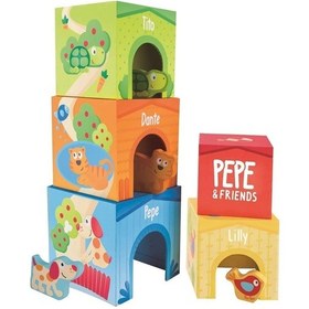 Resim Hape Friendship Tower - Ahşap Küpler 