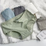 Resim Yüksek Kaliteli Hissiyat! Rastgele 5 Paket Yeni IG Basit Kadın İç Çamaşırı Morandi Renk %100 Crotch Rahat Nefes Alabilir Esnek, Kadın İç Çamaşırı ve Külot 