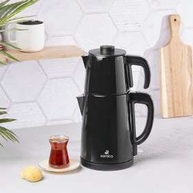 Resim Karaca Gastro Dem 2 in 1 Çelik Inox Çay Makinesi ve Su Isıtıcı Shiny Black 