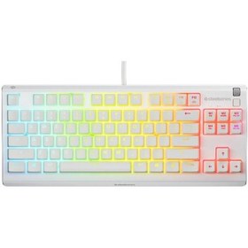 Resim Steelseries Apex 3 Tkl Tr Q Rgb Membrane Kablolu Beyaz Gaming Ckckstl0021 