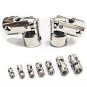 Resim Metallik Kardan Mafsal Yeni Evrensel 2.3/3/4/5/6/8/10/12mm Motor Bağlantı Parçası Gümüş Renkli Çoklu Boyutlu Gimbal RC Araba ve Tekne için 