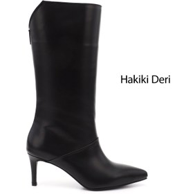 Resim GÖNDERİ(R) Kadın Siyah Platinum İnce Topuklu Hakiki Deri Çizme 