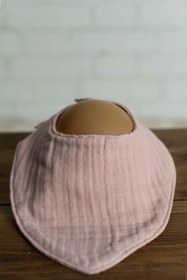 Resim Olivo Mini Yenidoğan Bebek Fular/Önlük Pudra 4 kat müslin 