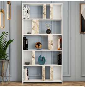 Resim Variant Variant Lima Kitaplık - Beyaz / Beyaz Mermer 