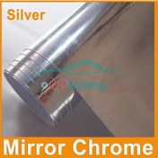 Resim Gümüş-10 Cm X 152 Cm-152 20 Cm Yüksek Gerilebilir Gümüş Krom Hava Kabarcığı Ücretsiz Ayna Vinil Wrap Şerit Etiket 