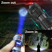 Resim 1 adet Süper Parlak Şarj Edilebilir LED Taktik El Feneri, Type-C USB Şarj, 18650 Lityum Pil, ABS Malzeme ve USB Kablosu Dahil Taşınabilir El Feneri 