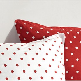 Resim Coté Blanc Dots Kırmızı %100 Pamuk 2'Li Yastık Kılıfı 
