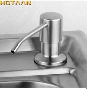 Resim Paslanmaz Çelik 300 Ml Mutfak El Temizleyici Lavabo Sıvı Sabun Deterjan Dispenser Pompası Depolama Tutucu Pe Şişe Yt-2011 