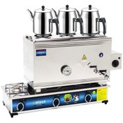 Resim Mizan 60 Lık Lpg Tüplü Elektrikli 40 Litre 3 Demlikli Çay Kazanı Ocağı 