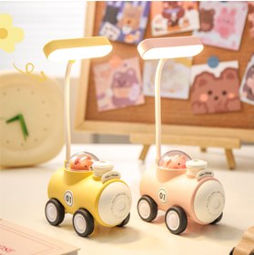 Resim Livava Figürlü Tren Masa Lambası Ve Kalemtıraş, Pembe, 23x12, 