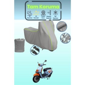 Resim Dokaca Neo Gri Neon Fitilli Apachi Beauty 50 Uyumlu Motosiklet Brandası, Koruyucu Örtü, Motor Branda 