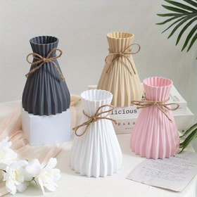 Resim 1 adet, Yaratıcı Plastik Vazolar, Kırılmaz Su Dalga Tasarımı, Modern Dekoratif Çiçek Vazoları Ev Dekoru İçin, Oturma Odası, Kendin Yap Çiçek Aranjmanları, Şık 