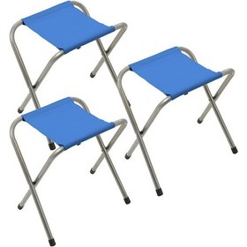 Resim Exent Katlanır Balıkçı Taburesi, Kamp Taburesi, Piknik Taburesi, Kamp Sandalyesi-mavi- 3 Adet Mavi 