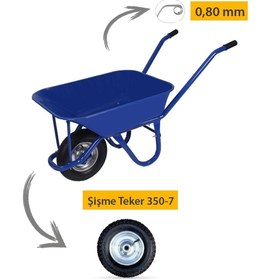 Resim Kanat Demonte El Arabası Şişme 350-7 Ebat Teker 0.80 Mm Sac 