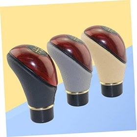 Resim Deri Vites Kolu Topuzu Otomatik Topuz Geri 5 Vites Kolu Topuzu Evrensel Arabalara Uygun Manuel Rastgele Renk 