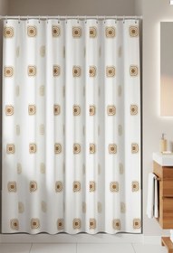 Resim Tropikhome Banyo Perdesi - Tek Kanat Duş Perdesi, Polyester Kumaş Duşakabin Perdesi 180x200 Cm Küvet Perdesi 