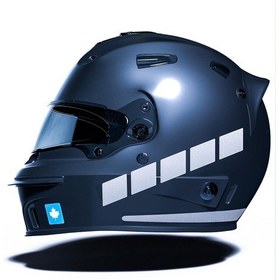 Resim Şerit Tasarımlı Yaldızlı Gümüş Motosiklet Kask Sticker Çınar Extreme 