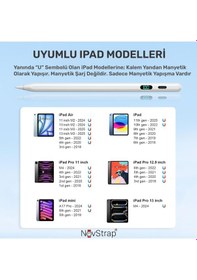 Resim Novstrap Apple Uyumlu iPad A16 11 Nesil 10. Nesil 10.9 İle Dokunmatik Tablet Kalemi Pen Dz915 Şarj Ekranlı Avuç İçi Reddi Stylus 