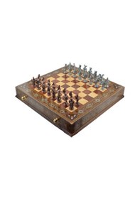 Resim Gifthome Metal Satranç Takımı-seti battal ispanyol antik sedefli 