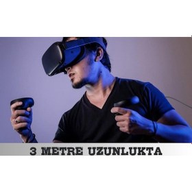 Resim Cosmostech Oculus Quest 1/2 Uyumlu USB 3.2 To Type-C Data Aktarım ve Şarj Kablosu 3 Metre 