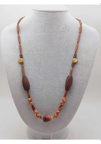 Resim Yasamtohumu Ahşap & Jasper Tasarım Unisex Otantik Kolye 56098 Çok REnkli Çok Renkli 