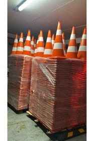 Resim eksenpdks 5 Adet TPE Trafik Konisi 90 cm Çift Reflektifli Trafik Dubası Seti 