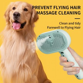 Resim 1 adet Otomatik Pet Saç Çıkarıcı ve Anti-Statik Masaj Tarak, USB Şarj ile - Etkili Kedi ve Köpek Bakım Aracı, Sağlıklı Kürk Bakımı, Tek Tıklama Saç Çıkarma Tasarımı, Plastik Malzeme, Pet Bakım Yardımcısı | Sevimli Pet Bakım Aracı | Plastik Tarak, Pet Bakım Malzemeleri 
