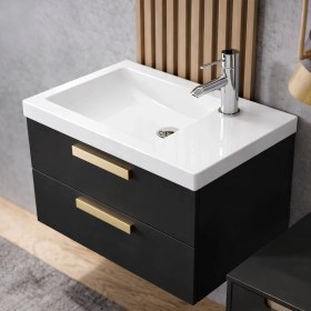 Resim Turavit Ida Dikdörtgen Etajer Uyumlu Beyaz Lavabo 28X45 cm ID0703 