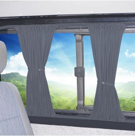 Resim Oto Pandami Fort Tourneo Courier 2014+ Uyumlu Gri Raylı Oto Perde Takımı 