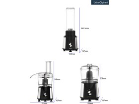 Resim 3'ü 1 Arada Çok Fonksiyonlu Mutfak Robotu, Şık Siyah Tasarım, Pratik Kullanım 