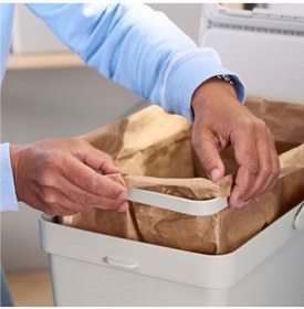 Resim IKEA Hallbar Açık Gri Çöp Kutusu Atık Ayırma Kutusu 10 Lt 