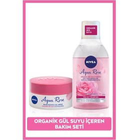 Resim NIVEA Aqua Rose Gül Suyu İçeren Çift Fazlı Micellar Makyaj Temizleme Suyu 400 ML + Nemlendirici Jel Krem 50 ML 