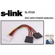 Resim S-Link Sl-P516 Ikili Serial Ata Power Kablosu Sata Power 