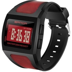 Resim Fastbuy Sanda 222 Erkek Spor Açık Rengi Dijital Elektronik Saat, Su Geçirmez, Çok Fonksiyonlu, Dağcılık İzlemesi, Kırmızı Çok Renkli 