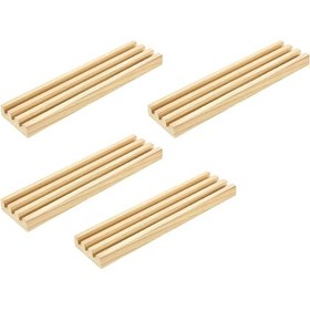 Resim Suntek 4 Adet Ahşap Domino Tepsi Dekorasyon Eğitim El Pedsiz 