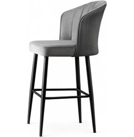 Resim Mymassa Rubi Bar Sandalyesi Gri 