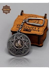 Resim Tuğra Model 925 Ayar Gümüş Oksitli Telkari Anahtarlık 201025155 Gümüş 