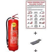 Resim Tüpaş Yangın Tüpü 6 KG + Askı Aparatı + Yangın Tüpü Kullanım Talimatı 