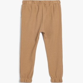 Resim Koton Basic Jogger Eşofman Altı Beli Bağlamalı Dokulu Pamuklu Kahverengi 5wmb40004tk Kahve 