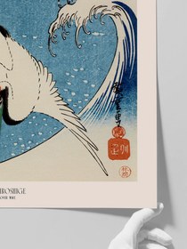 Resim Hiroshige, Crane Flying over Wave - Art Print - Hahnemühle William Turner · Dokulu / 30x40 cm 