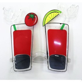 Resim Kırmızı Renk Uzun Kadeh Tekila Şekilli Yılbaşı Parti Gözlüğü 