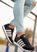 Resim BOUIS Erkek Siyah Beyaz Bağcıklı Günlük Rahat Taban Şık Tasarım Yürüyüş Casual Sneaker Spor Ayakkabı 