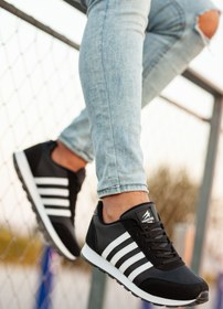 Resim BOUIS Erkek Siyah Beyaz Bağcıklı Günlük Rahat Taban Şık Tasarım Yürüyüş Casual Sneaker Spor Ayakkabı 