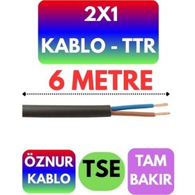 Resim Öznur 2x1 Ttr Kablo Siyah Metre Seçenekli - 6 Metre 