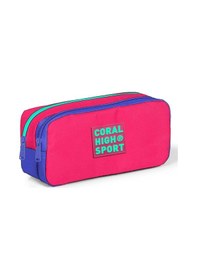 Resim Coral High Sport İki Gözlü Neon Mercan Lavanta Kalem Çantası 