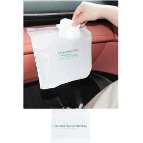 Resim Oto Araba 20'li Çöp Poşeti Pratik Çöp Organizer Çöp Atık Poşeti Su Geçirmez Bantlı 23x18.5 