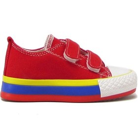 Resim Kanuga Magl1202 Kırmızı Unısex Çocuk Çift Cırtlı Converse Kırmızı 